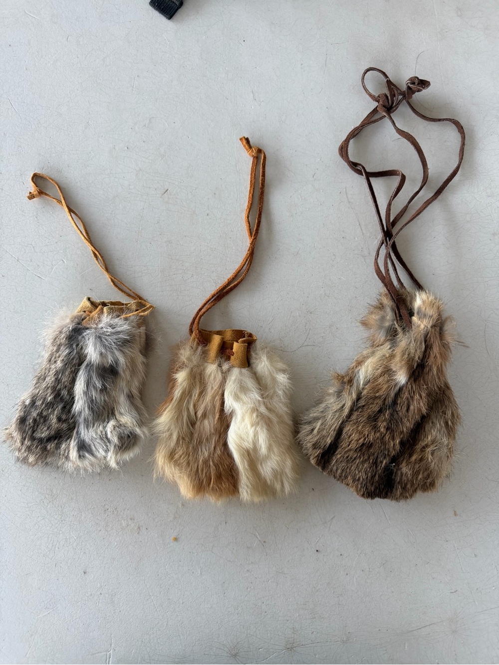 Kids Faux Fur Pouch Necklace Bundle- Brown & Cream Tones